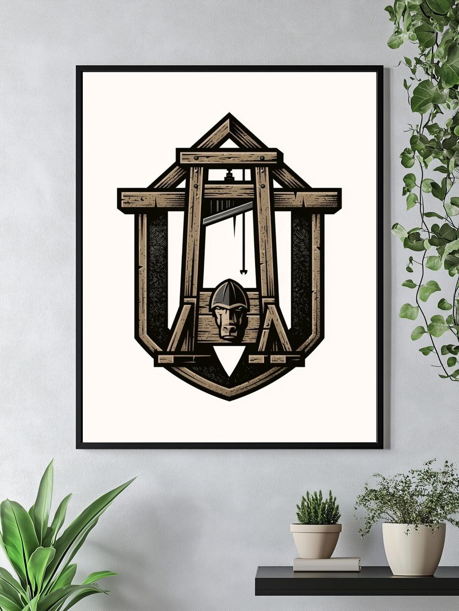 Medieval Siege Engine Illustration Poster. — room view 4