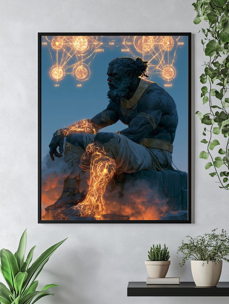 Mythic Titan Digital Art Poster. — room view 4