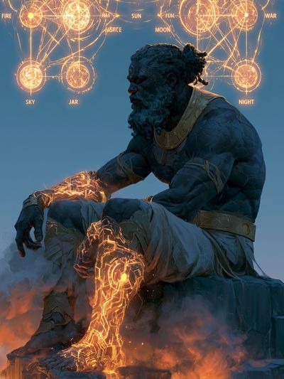 Mythic Titan Digital Art Poster. poster