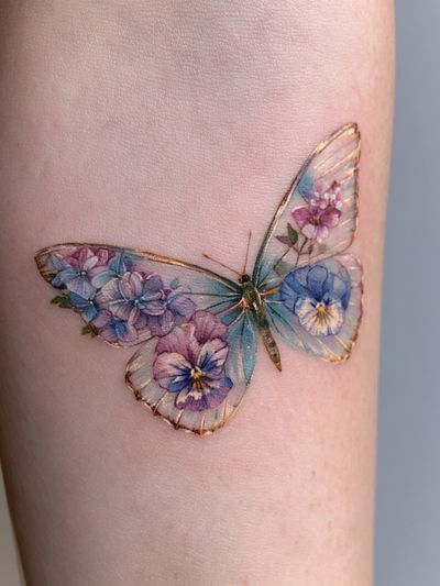 Floral Butterfly Illustration Poster.