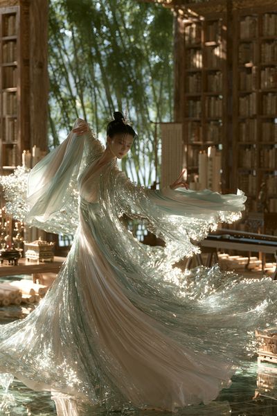 Elegant Dancer in Silk Poster.