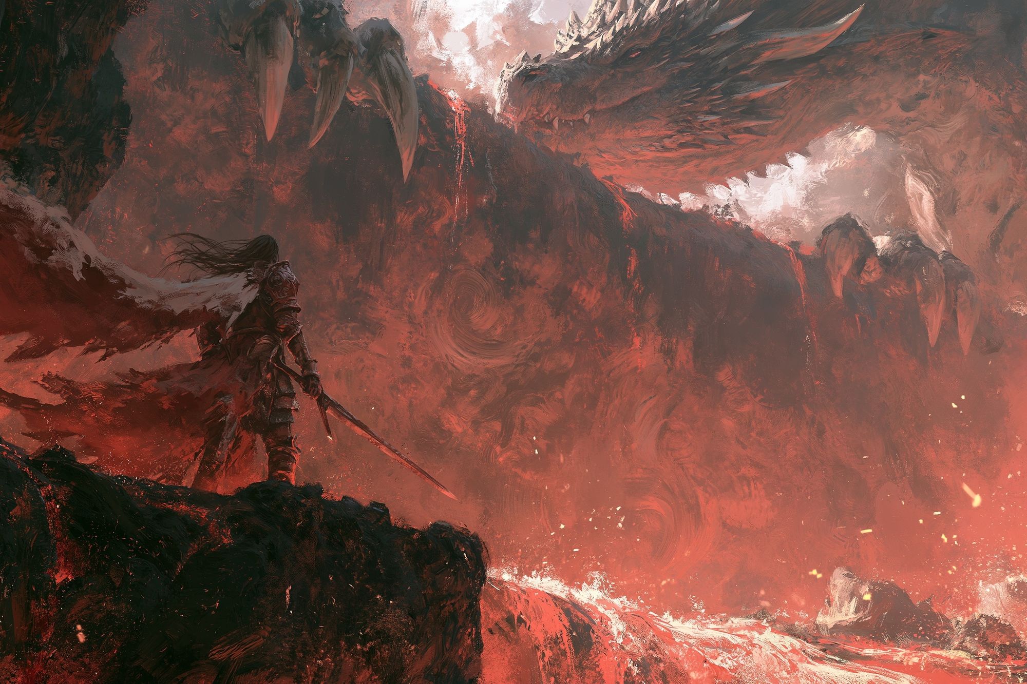 Dragon Slayer Fantasy Art Print. poster — illustration art