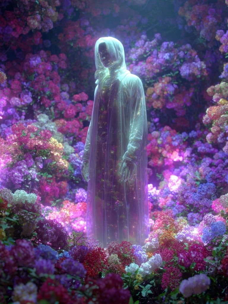 Ethereal Floral Figure Digital Art Print. poster detail