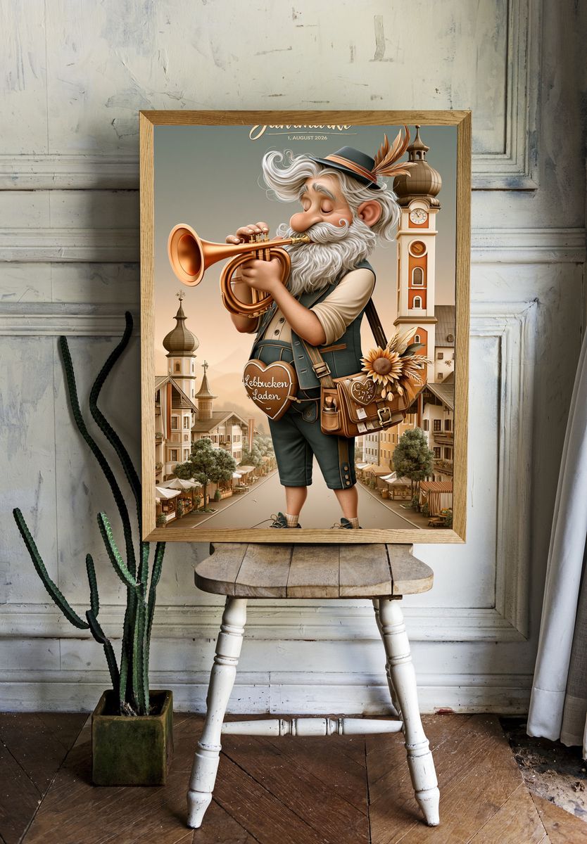 Kitzbüheler Jahrmarkt Illustration Poster. — room view 1