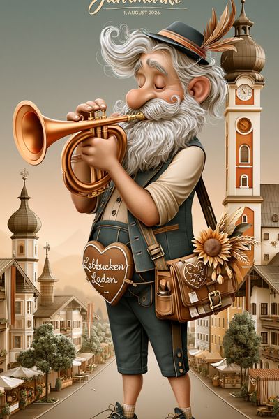 Kitzbüheler Jahrmarkt Illustration Poster. poster print