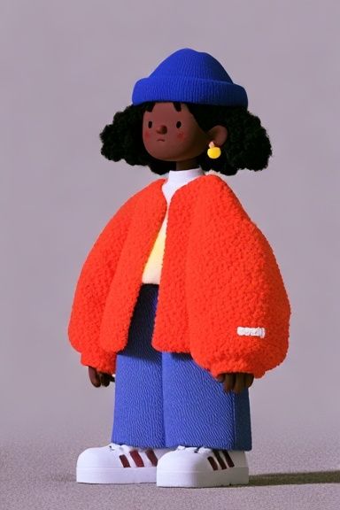 Stylized Doll Portrait Illustration Poster. poster — illustration art