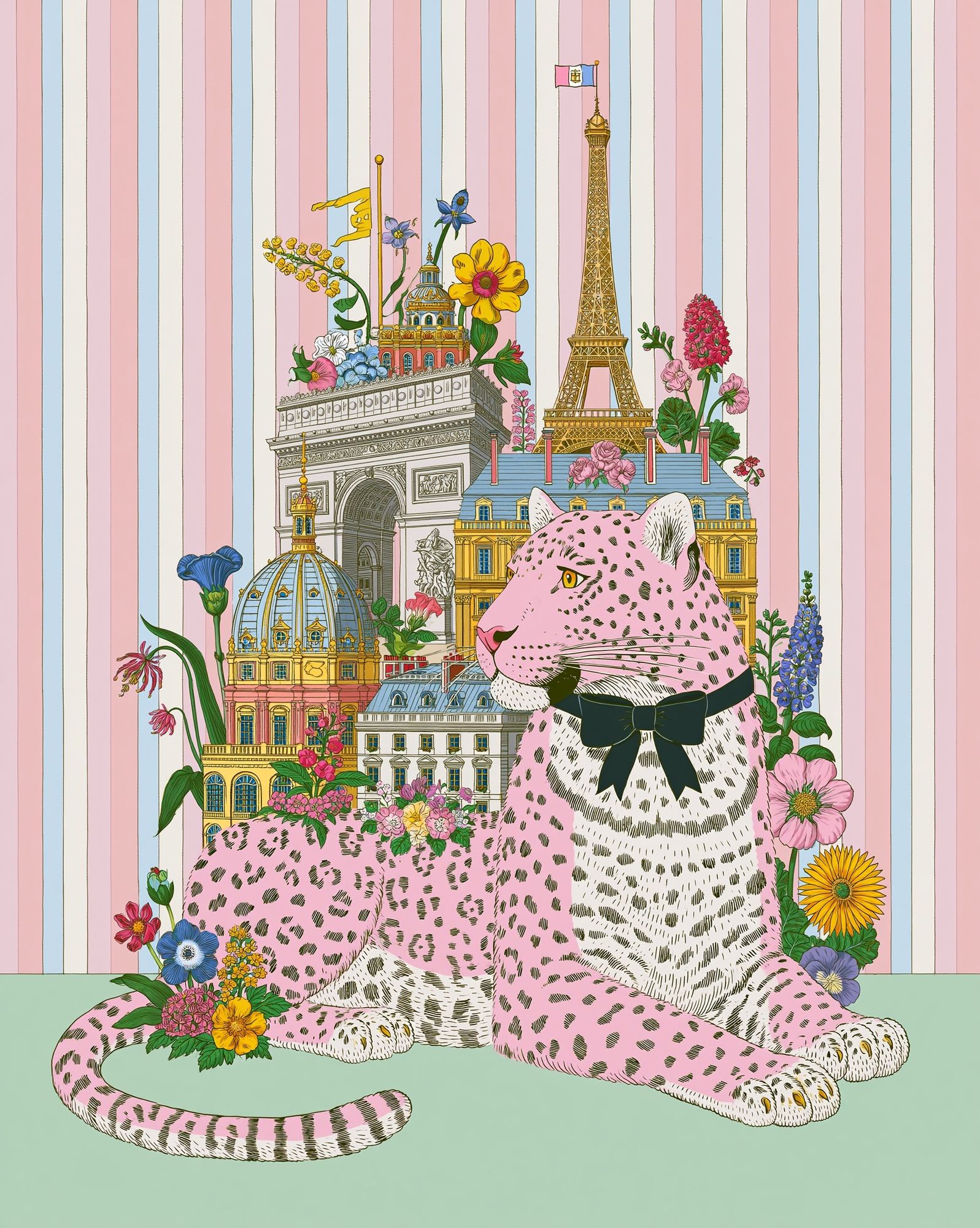 Paris Leopard Illustration Poster. poster — illustration art