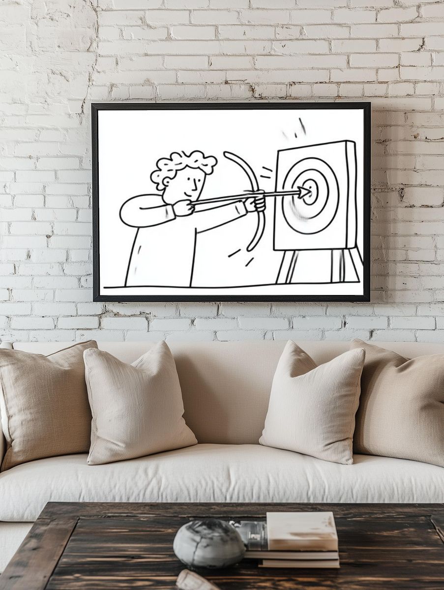 Archery Target Practice Illustration Poster. — room view 1