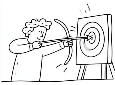 Archery Target Practice Illustration Poster. poster