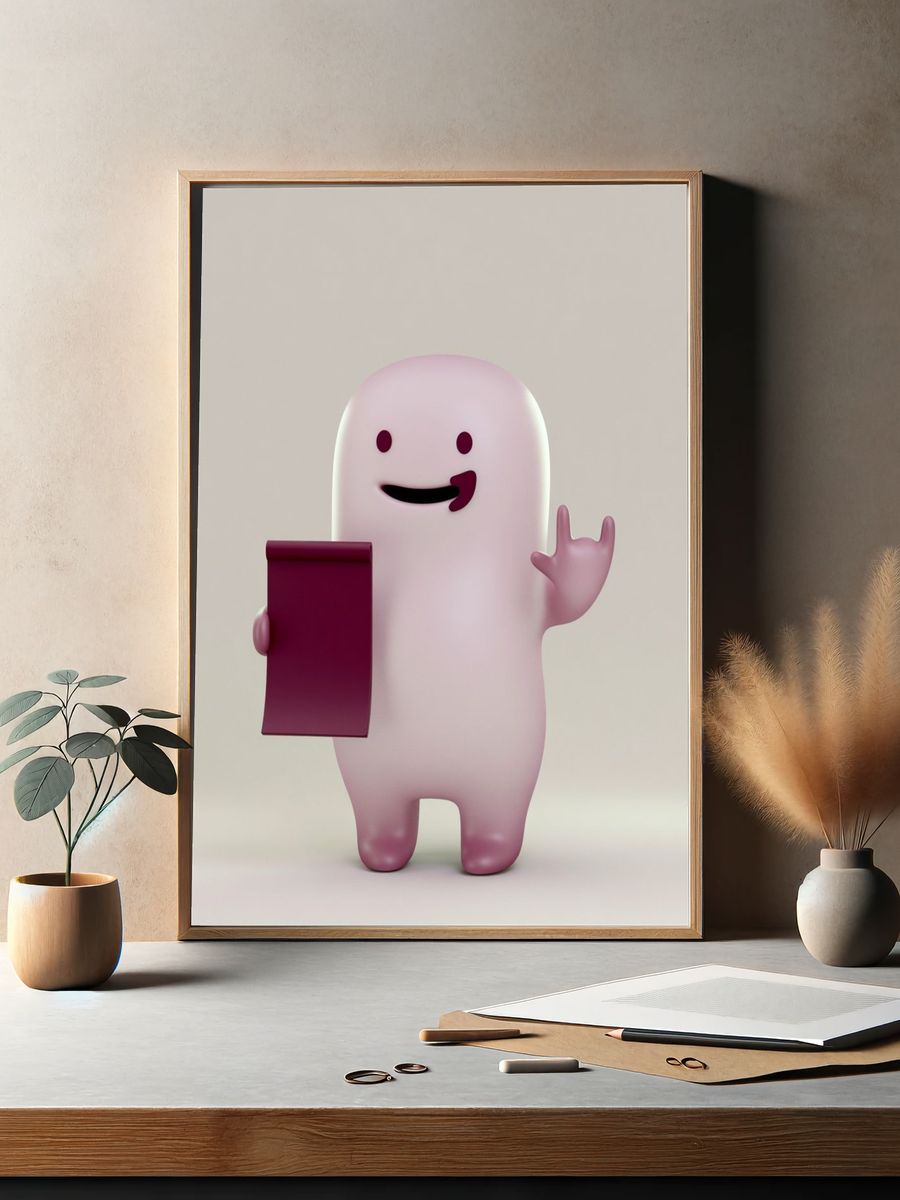 Cute Ghost Character Illustration Poster. — room view 2