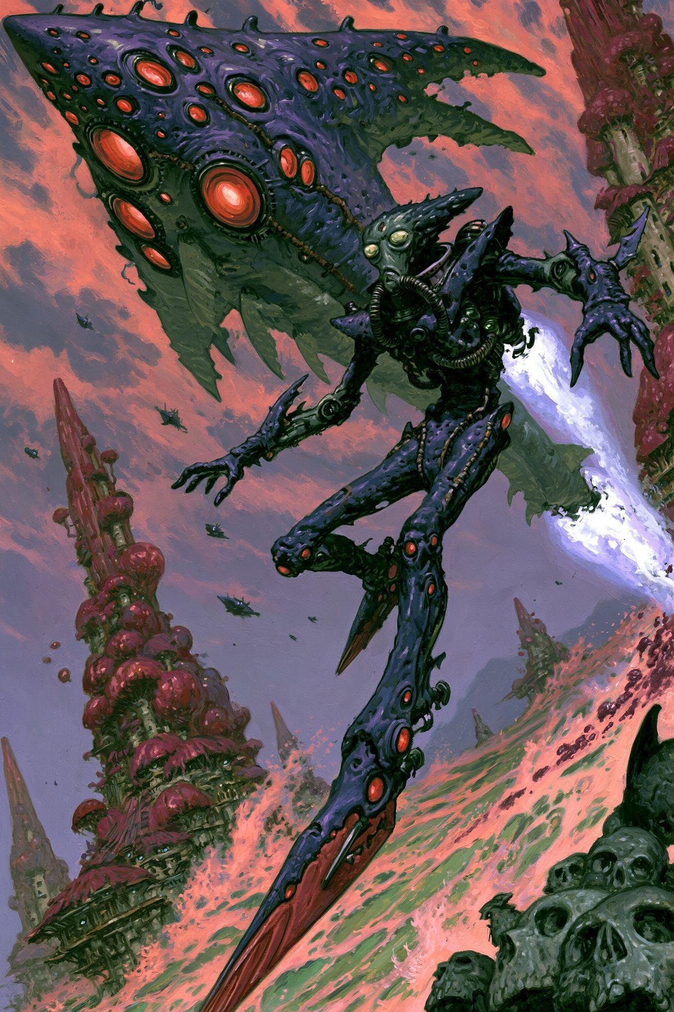 Alien Mecha Battle Illustration Poster. poster — illustration art