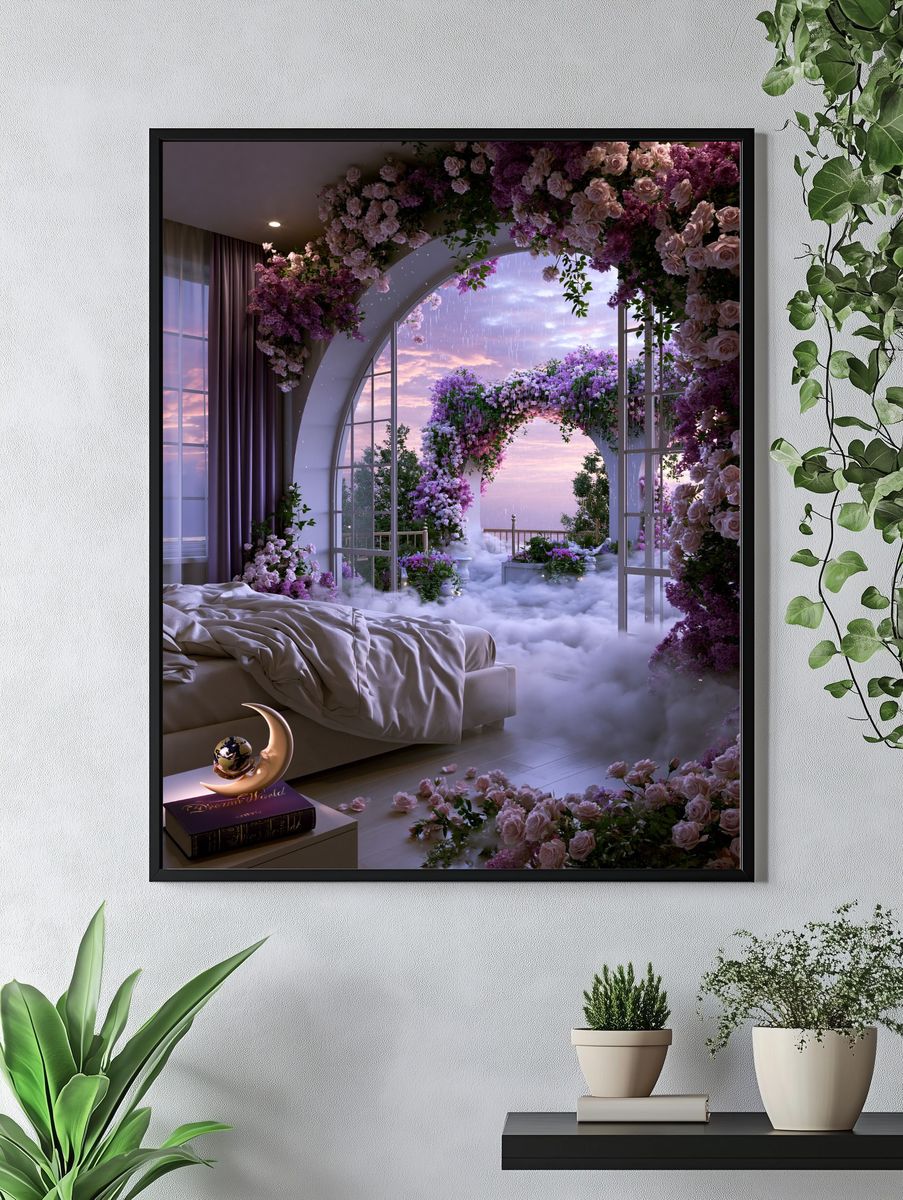 Dreamy Floral Balcony Print. — room view 4