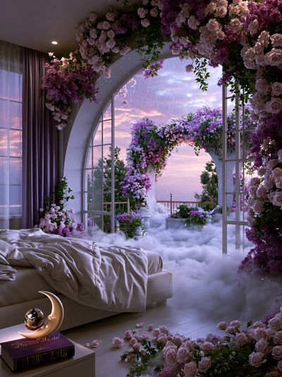 Dreamy Floral Balcony Print.