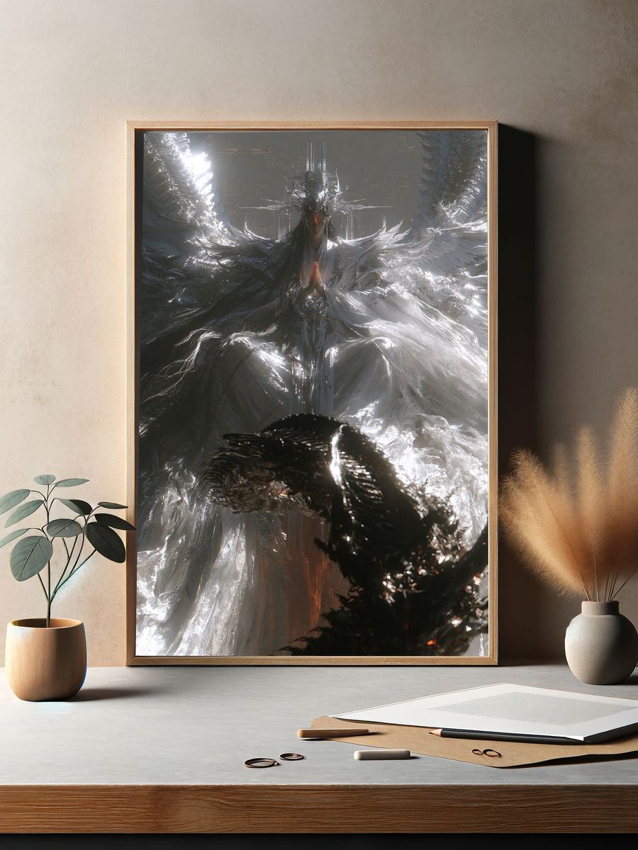Celestial Guardian Digital Art Poster. — room view 2