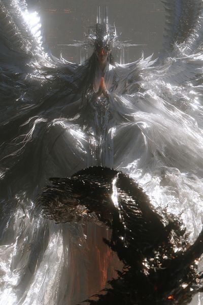 Celestial Guardian Digital Art Poster.
