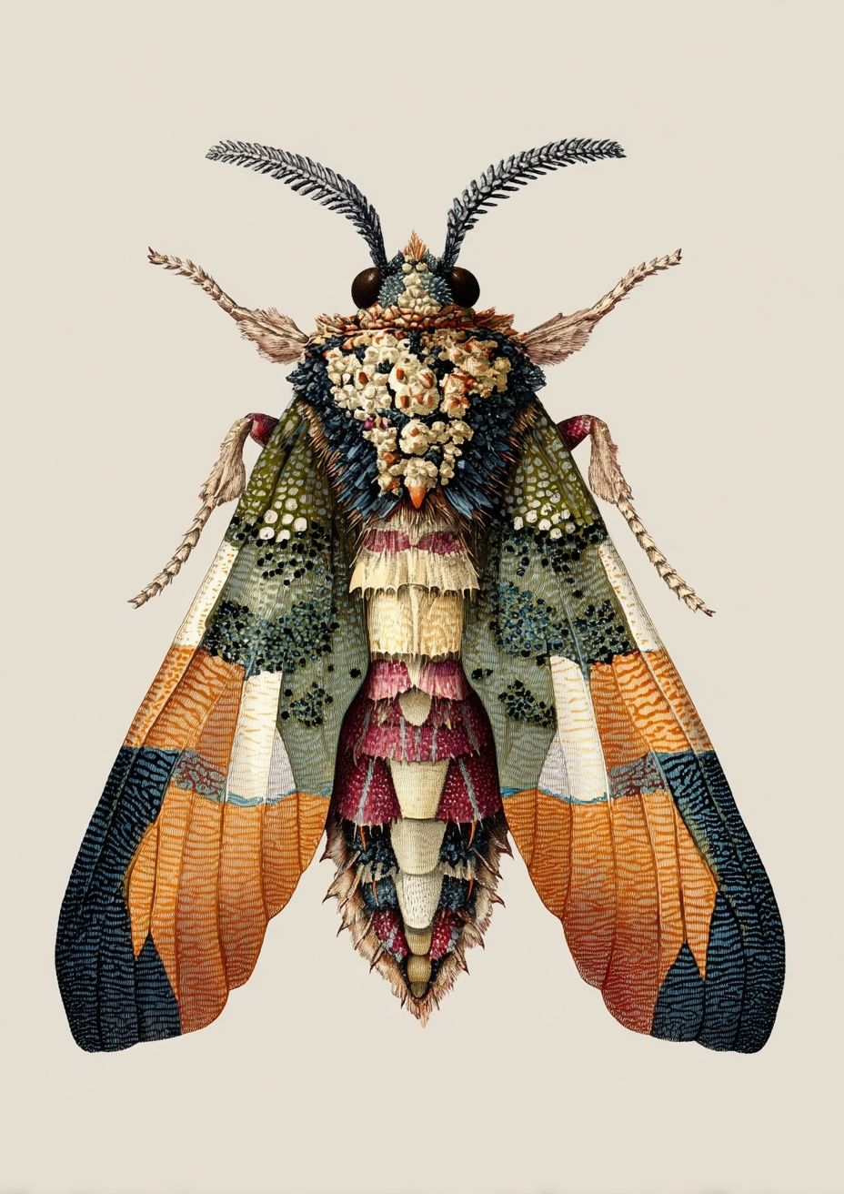 Decorative Moth Illustration Poster. poster — illustration art