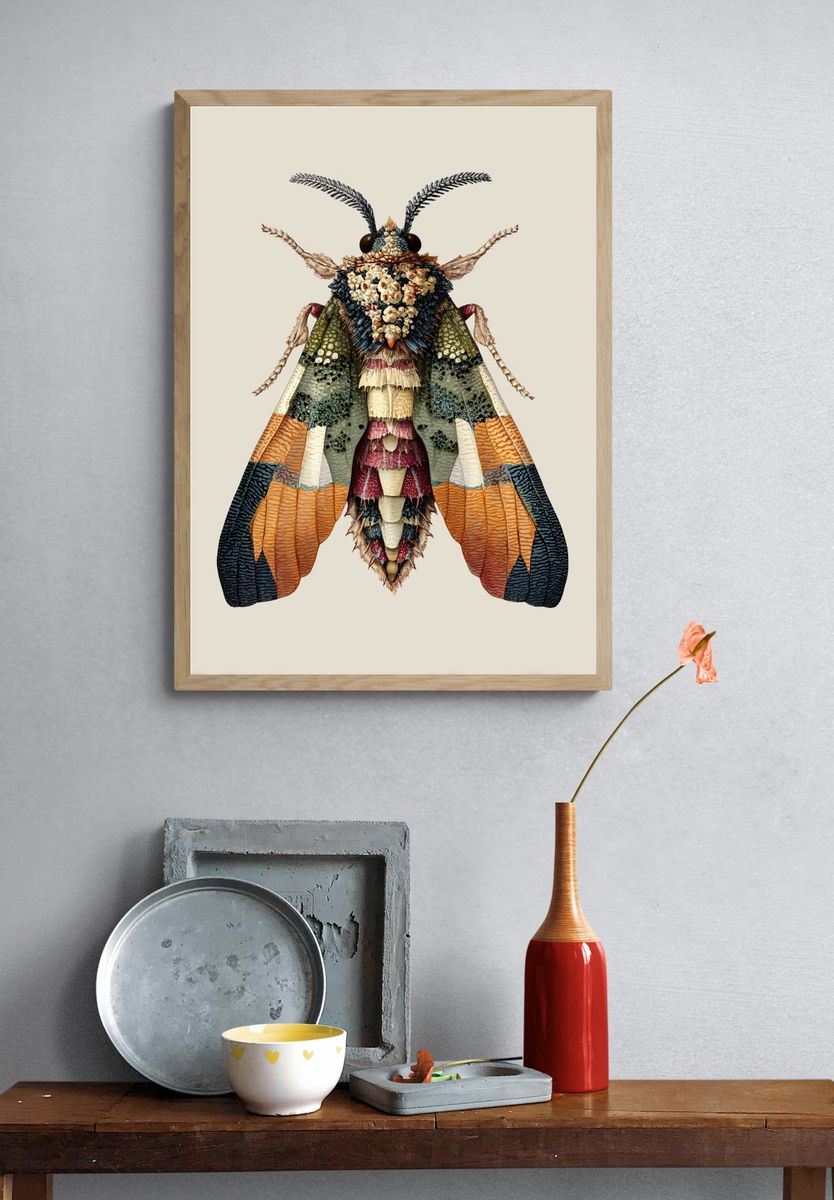 Decorative Moth Illustration Poster. — room view 3