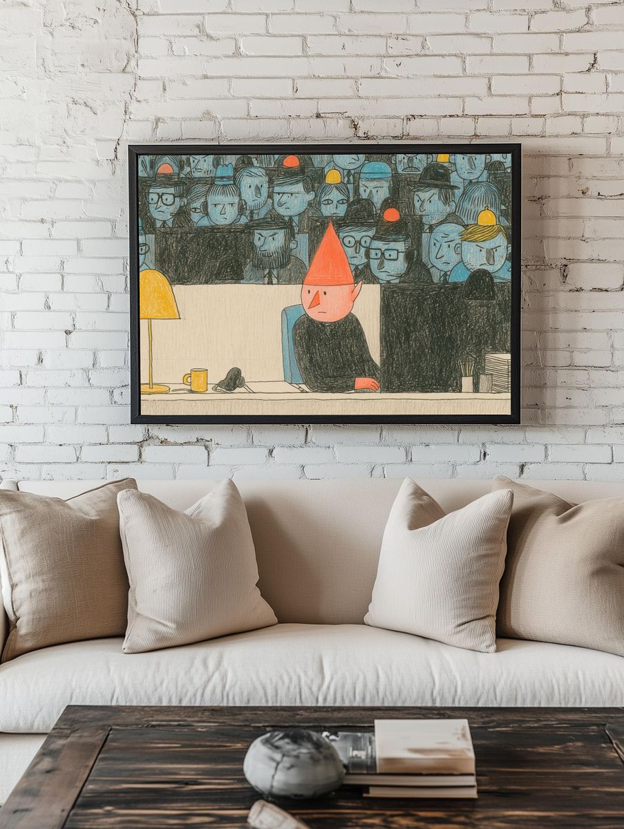 Crowded Office Illustration Poster. room preview