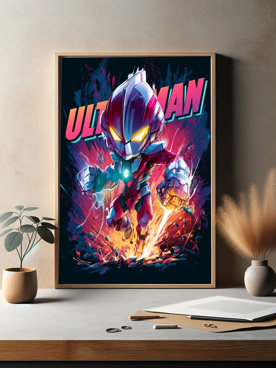 Ultraman Neon Action Poster. — room view 2