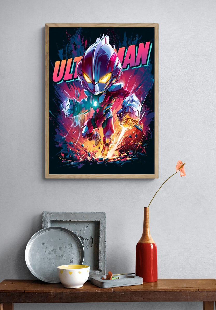 Ultraman Neon Action Poster. — room view 3