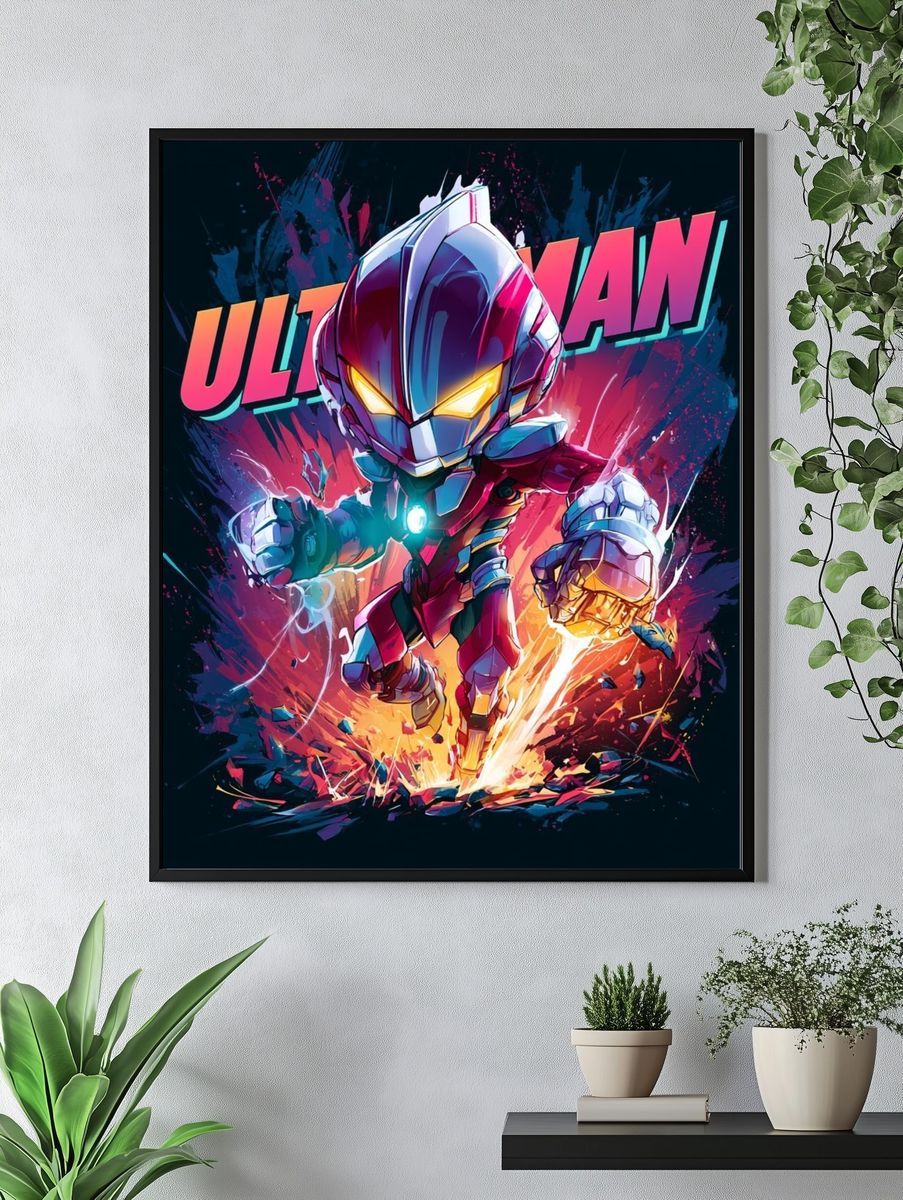 Ultraman Neon Action Poster. — room view 4