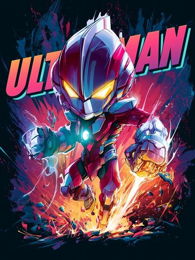 Ultraman Neon Action Poster.