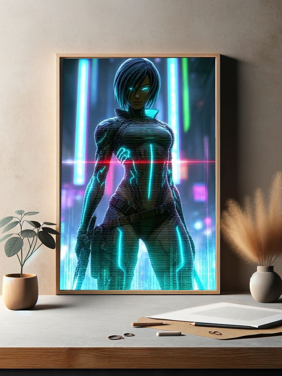 Cyberpunk Android Portrait Poster. — room view 2
