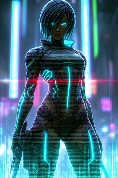 Cyberpunk Android Portrait Poster. poster