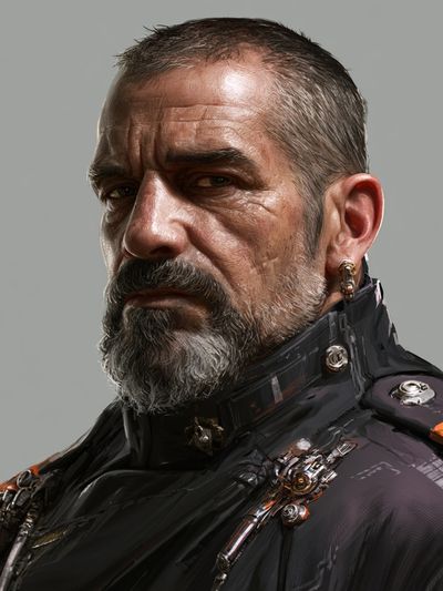 Cybernetic Commander Portrait Poster.
