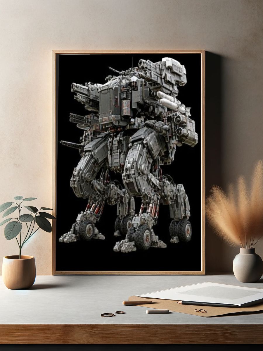 Mech Walker Digital Art Poster. — room view 2
