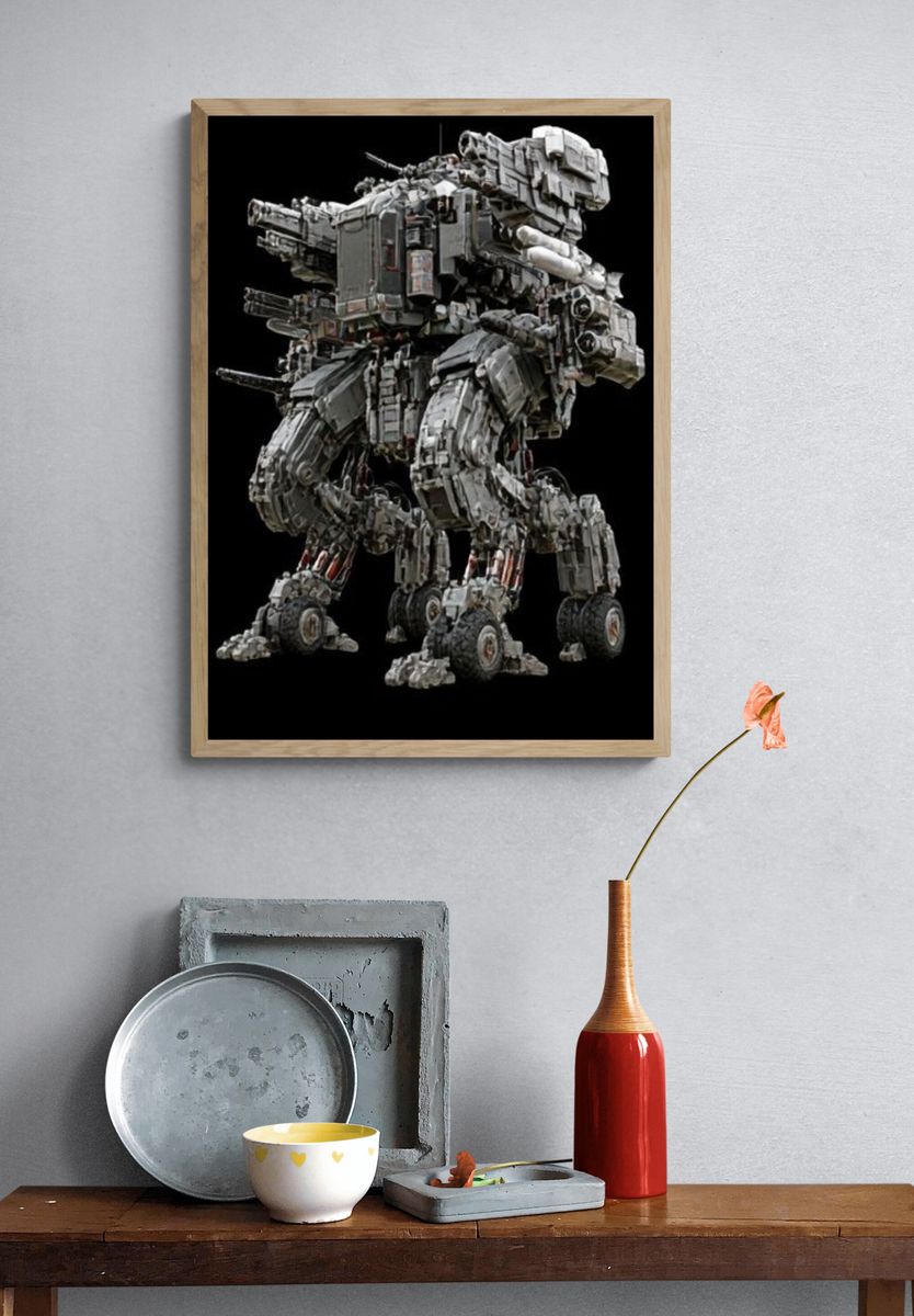 Mech Walker Digital Art Poster. — room view 3