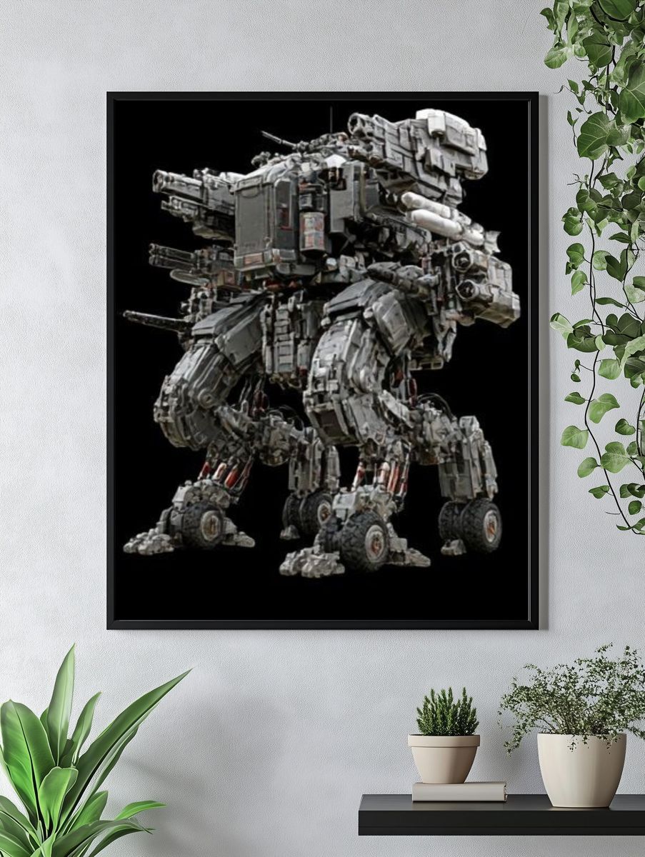 Mech Walker Digital Art Poster. — room view 4