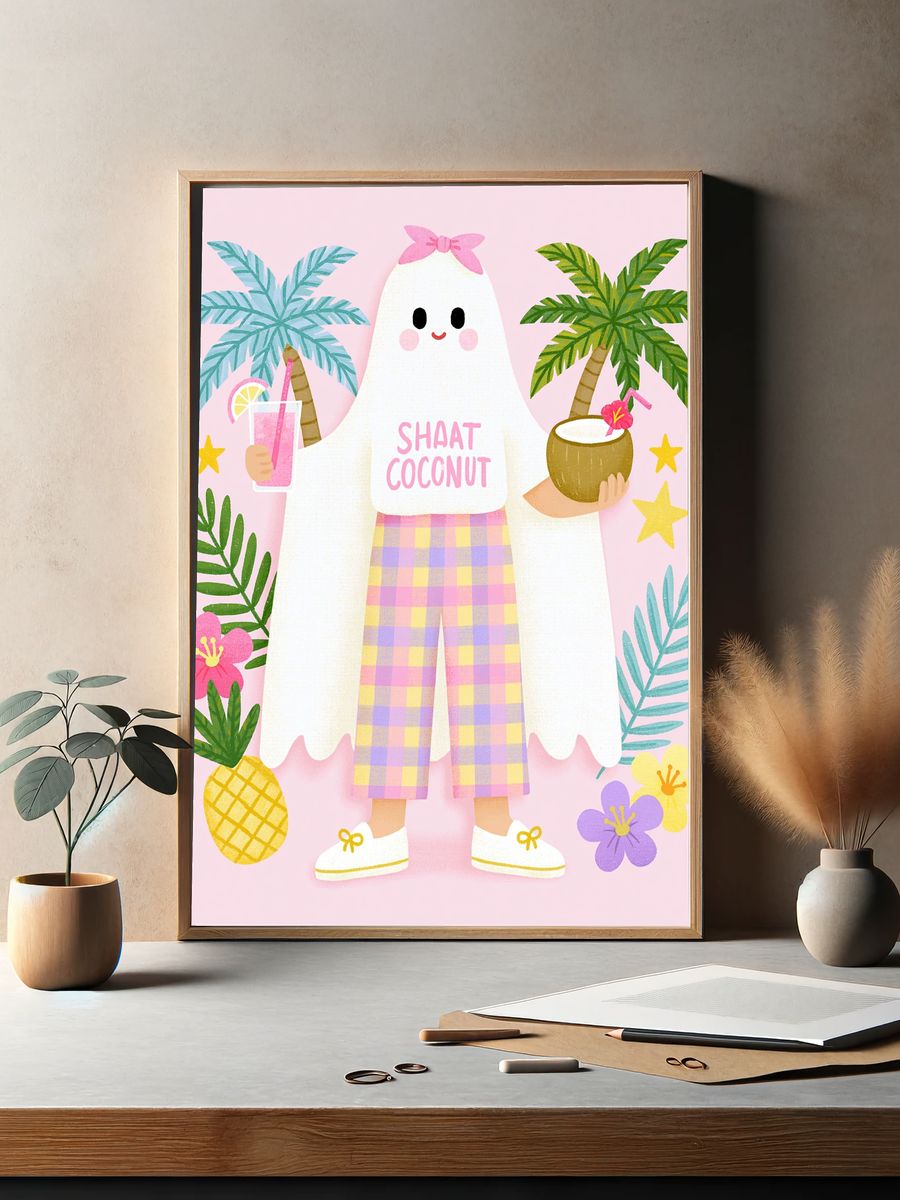Shaft Coconut Tropical Ghost Poster. — room view 2