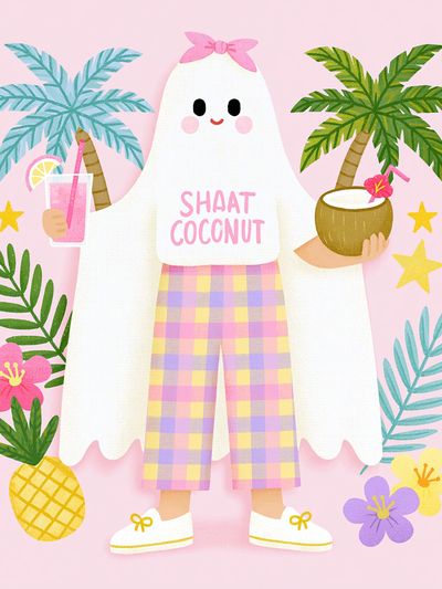 Shaft Coconut Tropical Ghost Poster.