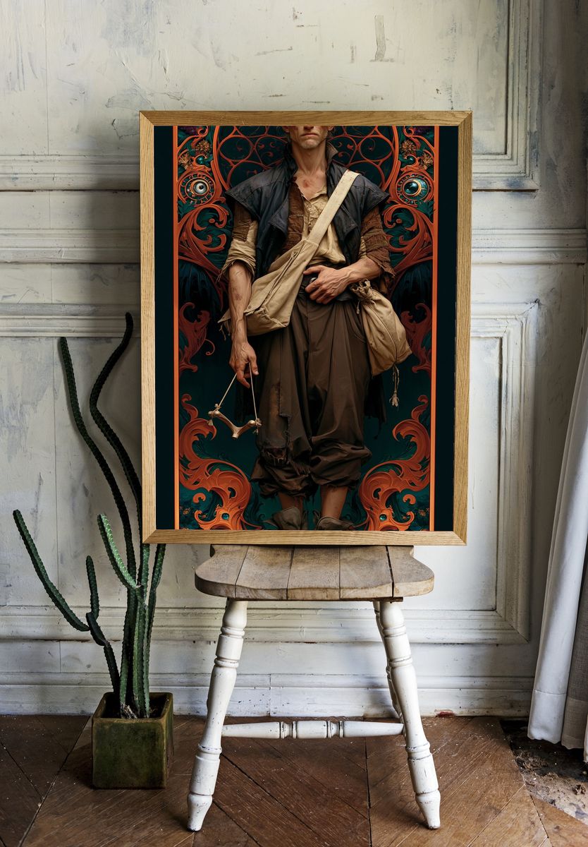 Fantasy Wanderer Illustration Poster. room preview