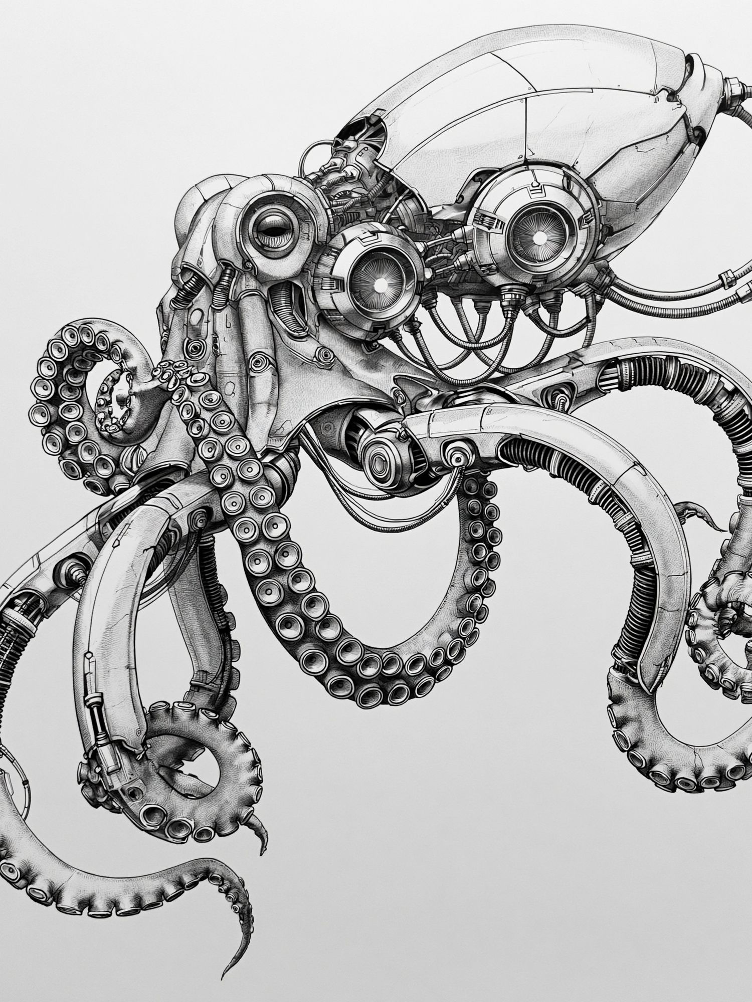 Mechanical Octopus Ink Poster. poster — illustration art