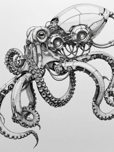 Mechanical Octopus Ink Poster.