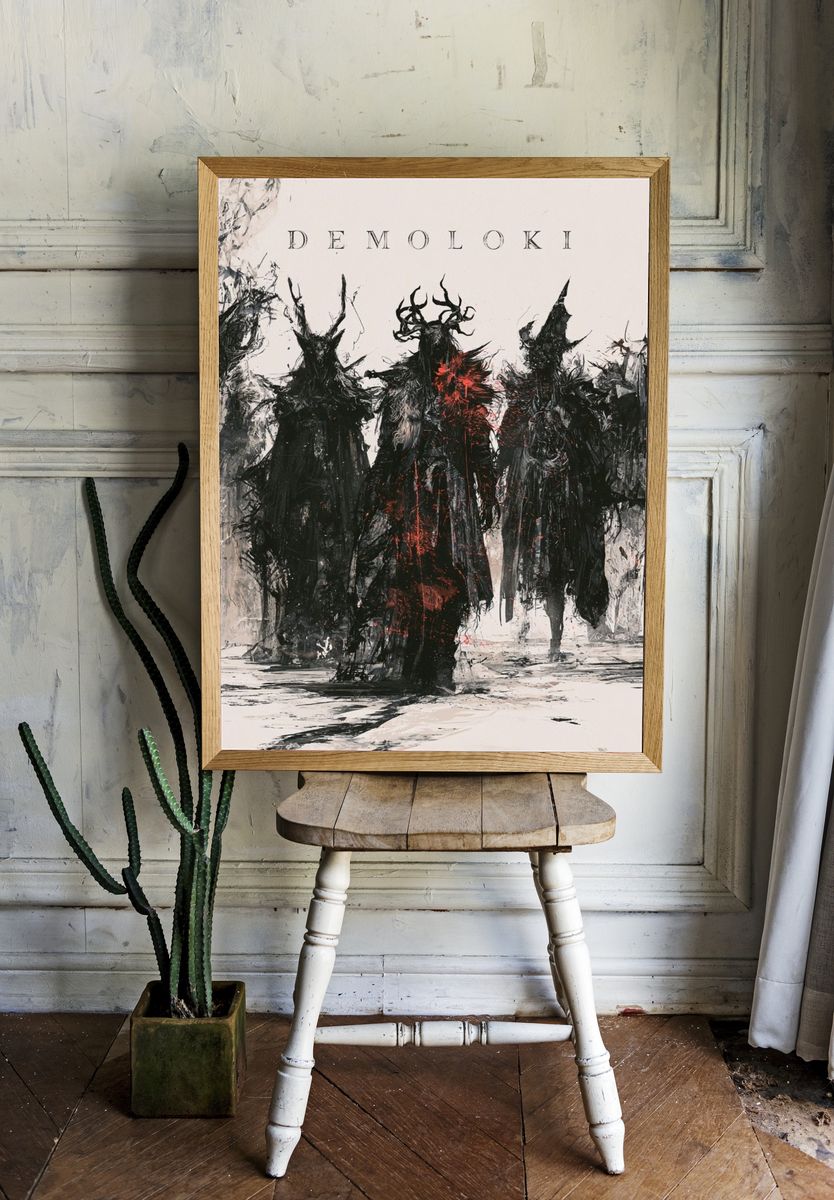 Demoloki Dark Fantasy Illustration Poster. room preview