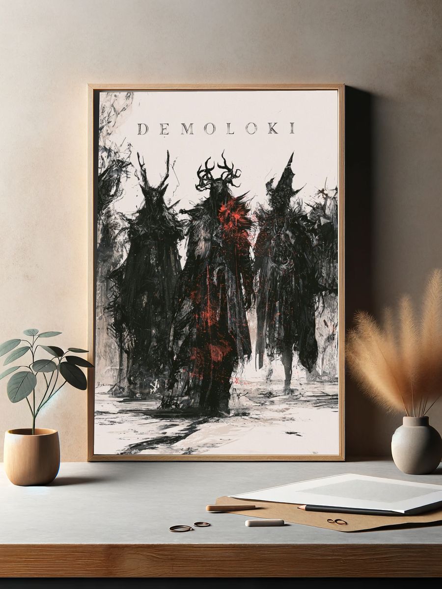 Demoloki Dark Fantasy Illustration Poster. — room view 2