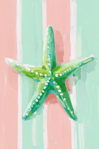 Pastel Starfish Illustration Poster. poster
