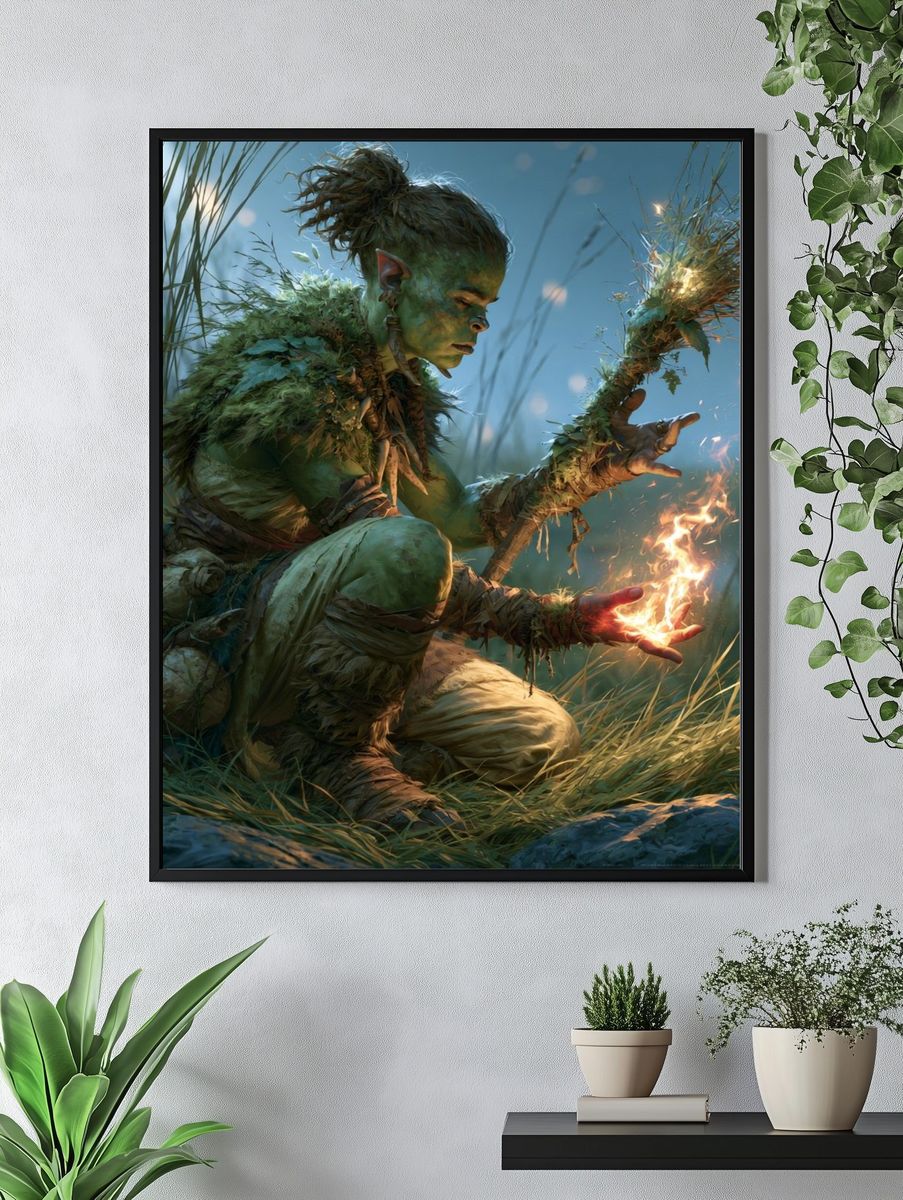 Forest Shaman Digital Art Poster. — room view 4