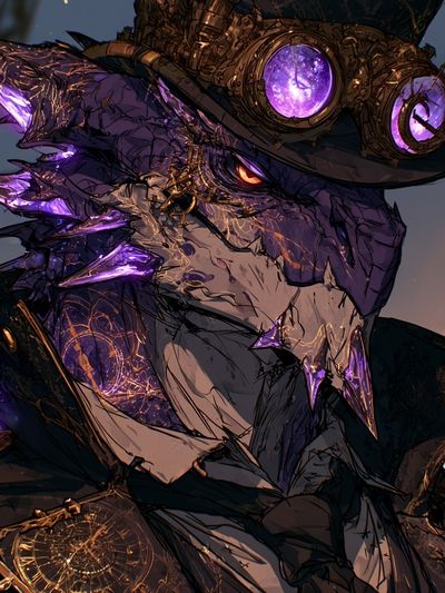Steampunk Dragon Portrait Poster. poster