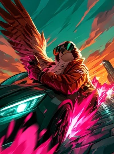 Winged Rider Digital Art Poster.