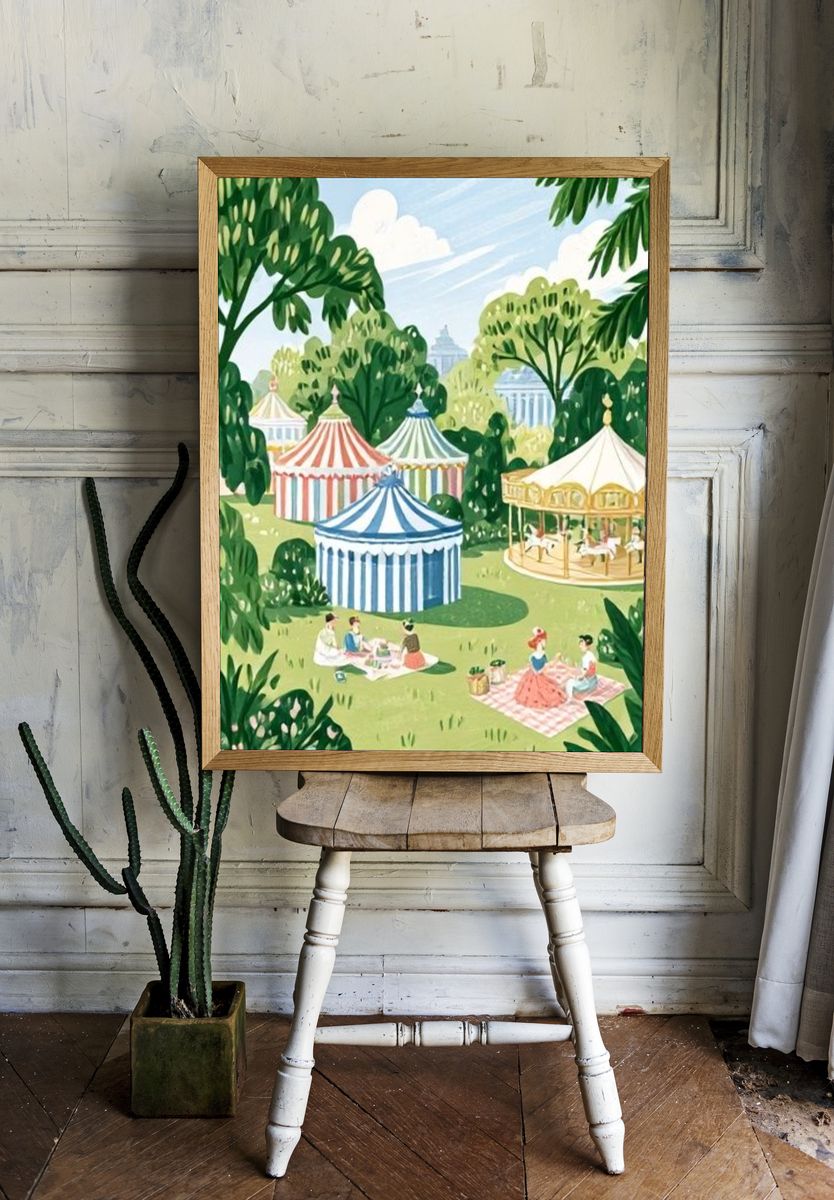 Garden Picnic Illustration Poster. room preview