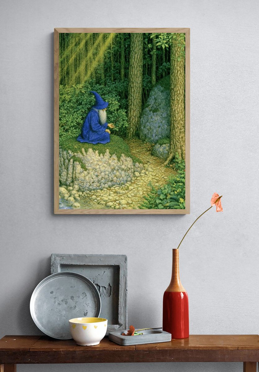 Forest Wizard Illustration Print. — room view 3