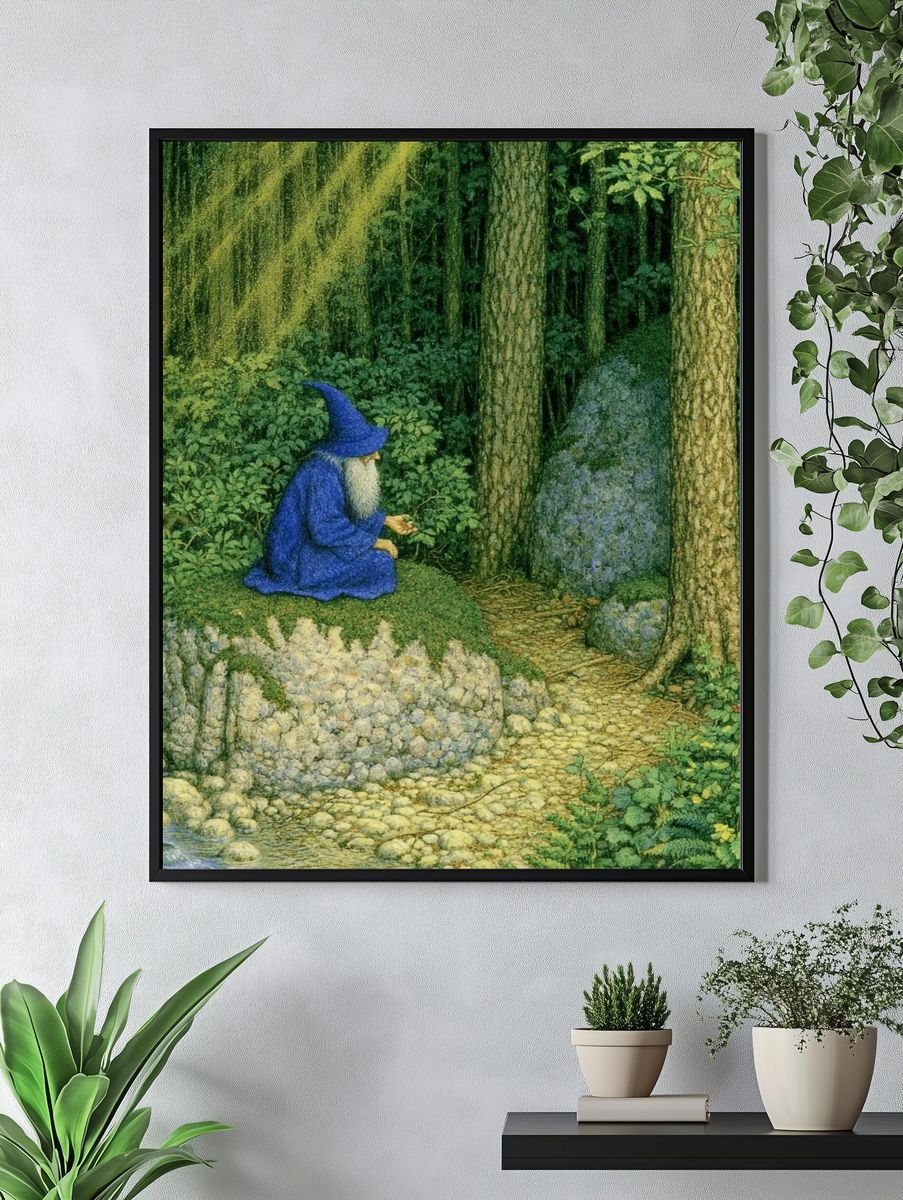 Forest Wizard Illustration Print. — room view 4