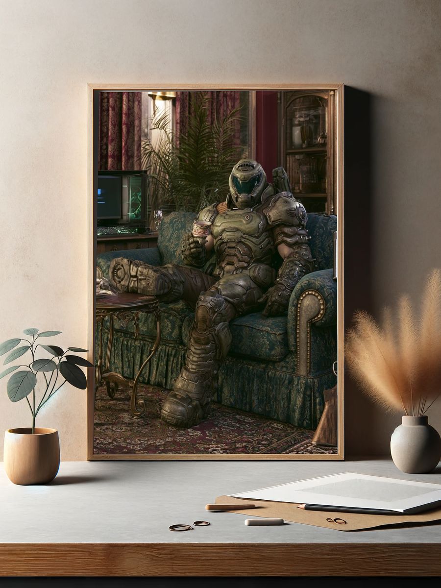Armored Sci-Fi Lounge Poster. — room view 2