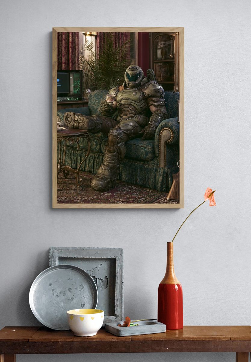 Armored Sci-Fi Lounge Poster. — room view 3