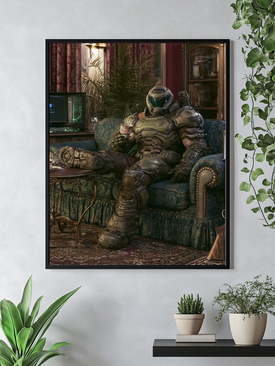 Armored Sci-Fi Lounge Poster. — room view 4