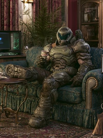 Armored Sci-Fi Lounge Poster. poster